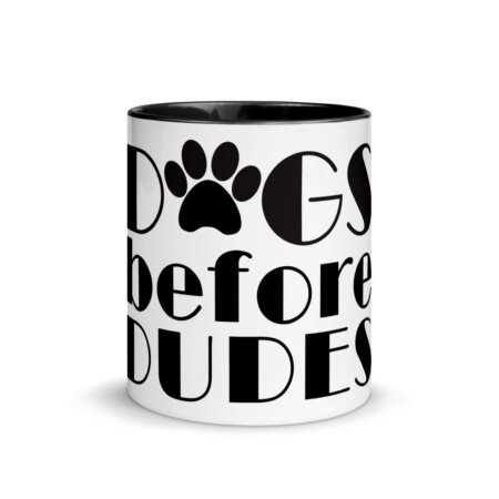 Dogs Before Dudes Mug with Color Inside